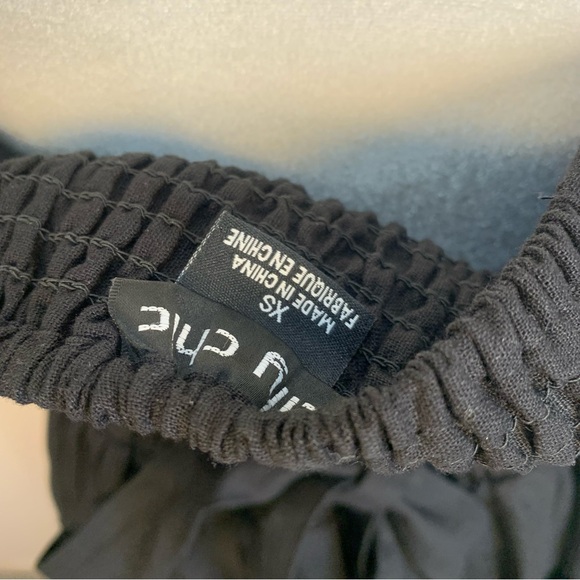 City Chic Linen Blend Off Shoulder Tiered Puff Sleeve Midi Dress - Picture 6 of 14